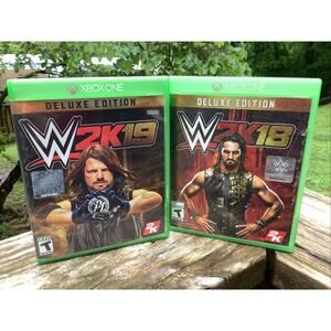 WWE 2K18 and WWE 2K19 Deluxe Edition Xbox One Bundle Tested Used